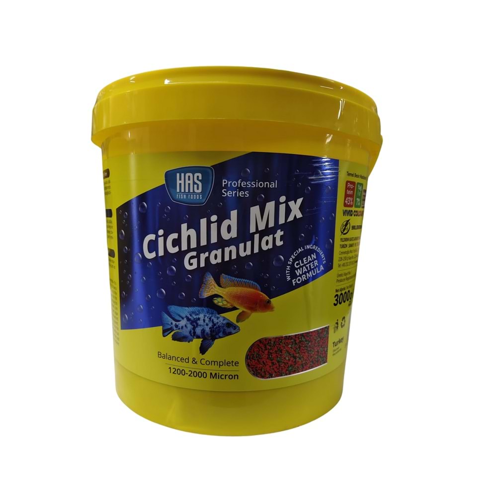 Has Cichlid Mix Granül Balık Yemi 3000 Gr