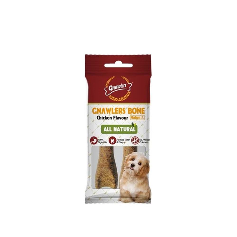 Gnawlers Tavuklu Köpek Ödül Kemiği 11.5cm [2'li] [M]