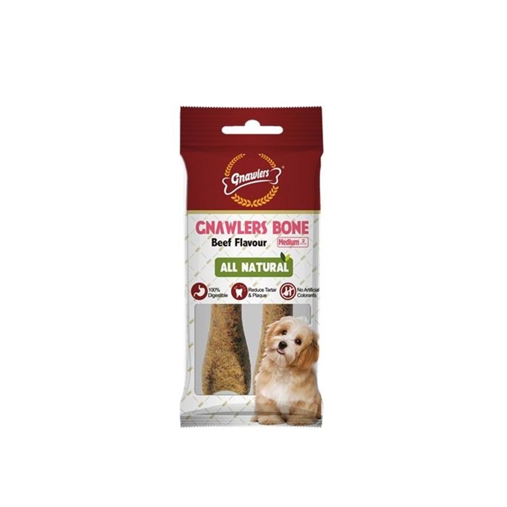 Gnawlers Bacon Aromalı Köpek Ödül Kemiği 11.5cm [2'li] [M]