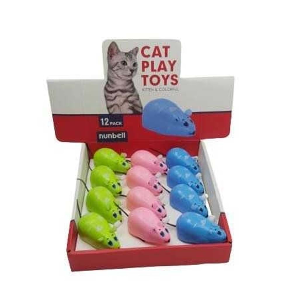Nunbell Kedi Kurmalı Oyun Faresi 12li