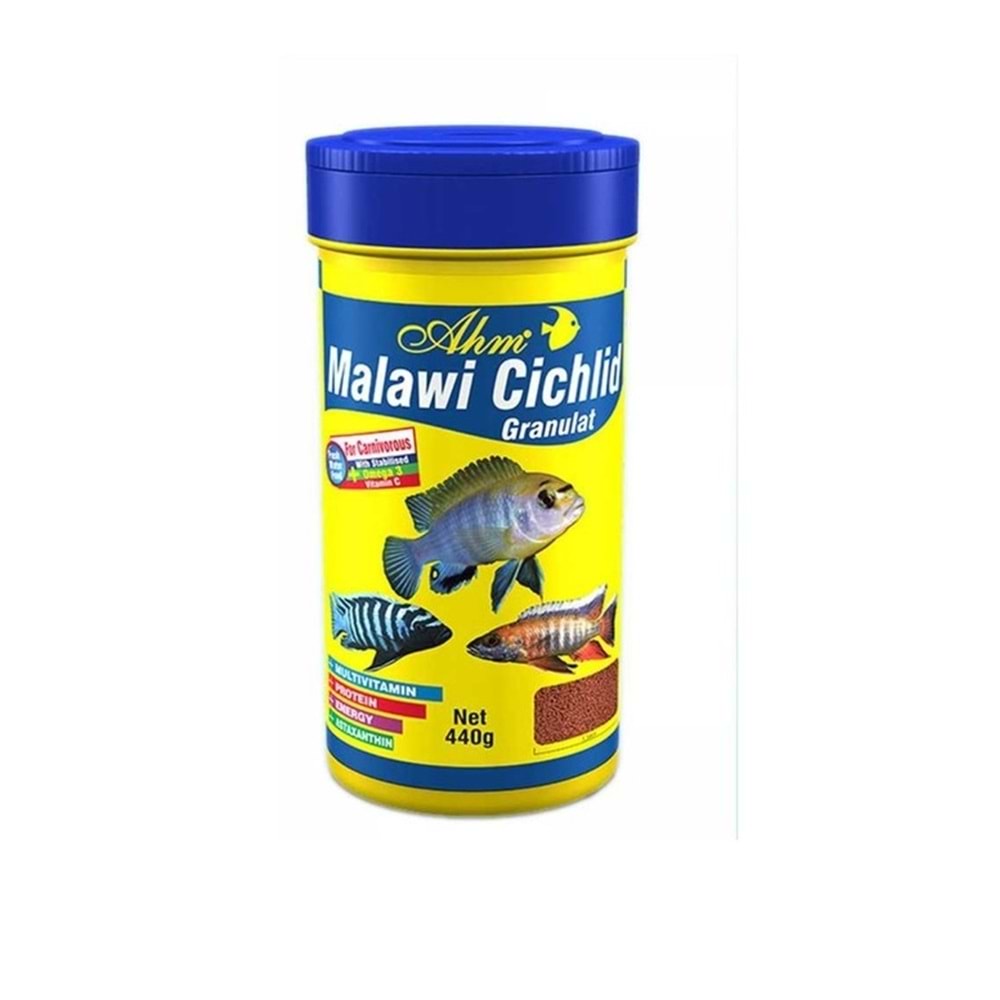 AHM Malawi Cichlid Granulat Balık Yemi 250 ML