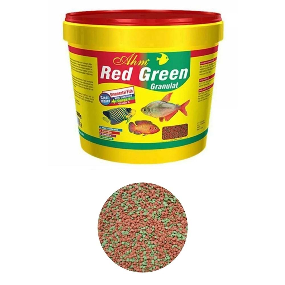 AHM Red Green Granulat 3kg Balık Yemi