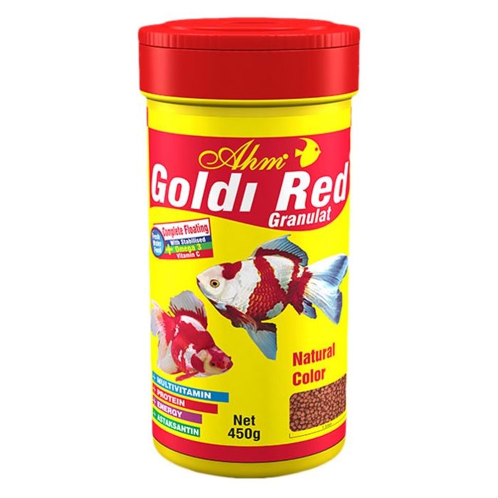 AHM Goldi Red Granulat Japon Balığı Yemi 250 ML