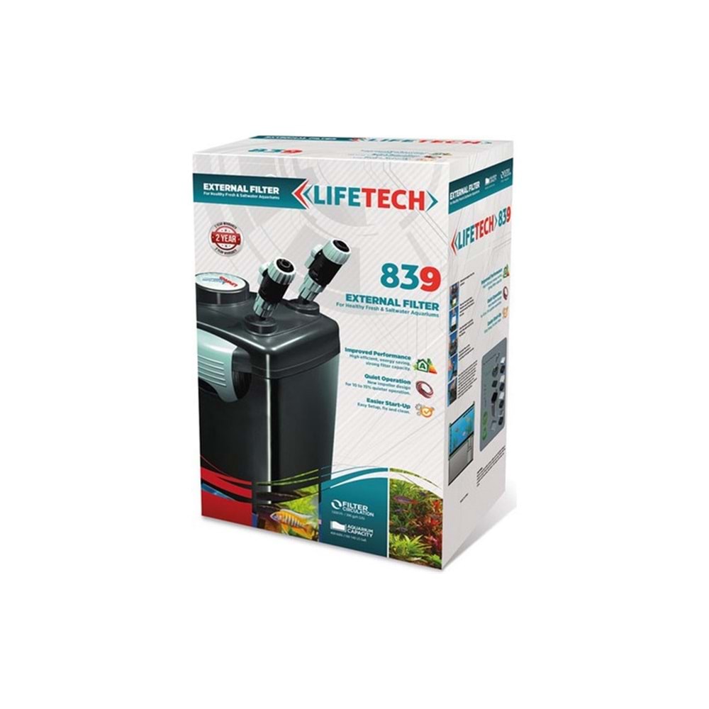 Life Tech 839 Dış Filtre Siyah Kova İçi Dolu 1500 L/H