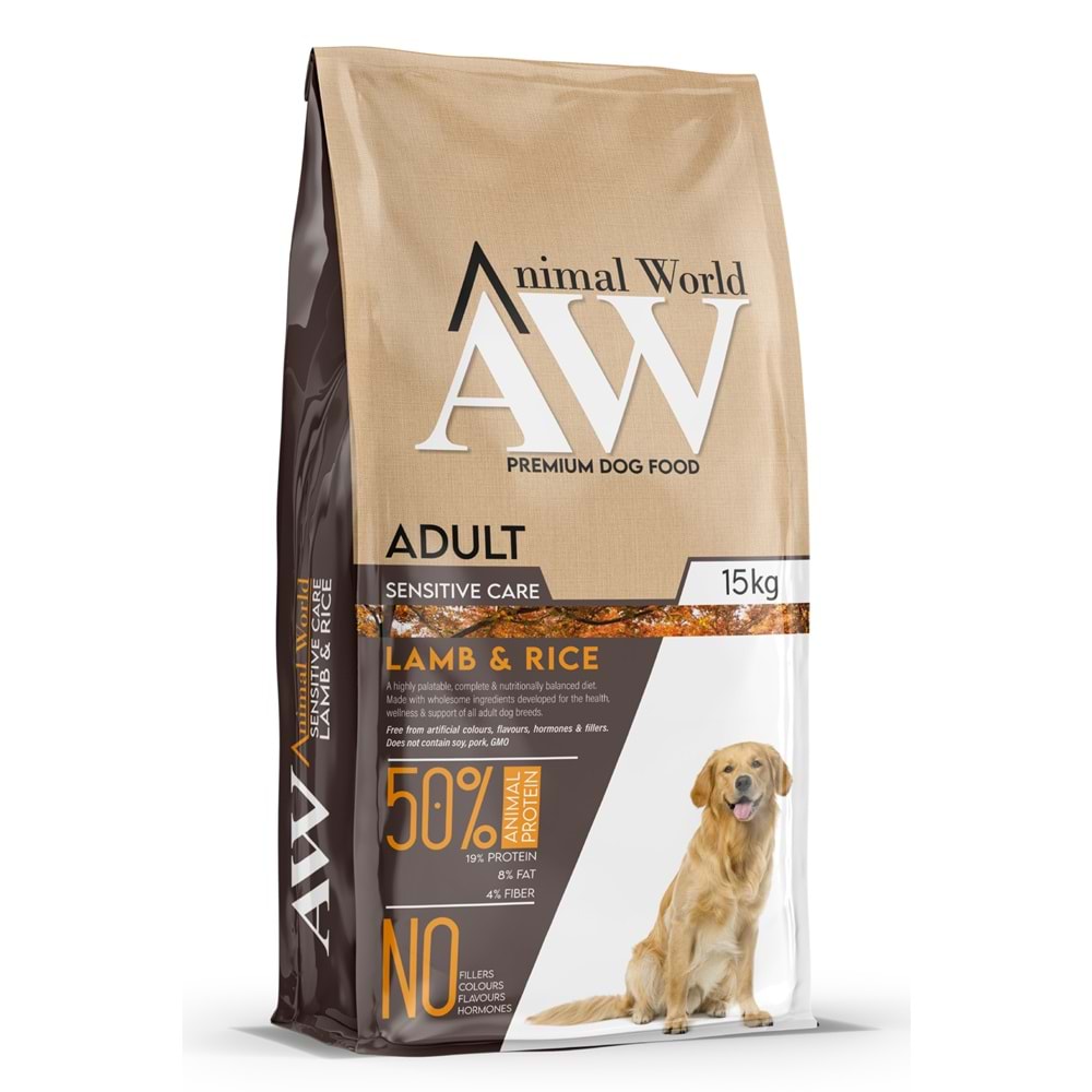 Animal World Her Irk İçin Kuzu Etli Pirinçli Köpek Maması 15 Kg
