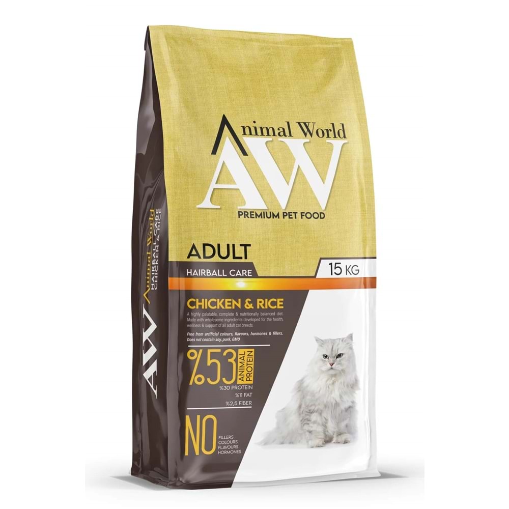 Animal World Tavuklu Pirinçli Yetişkin Kedi Maması 15 Kg