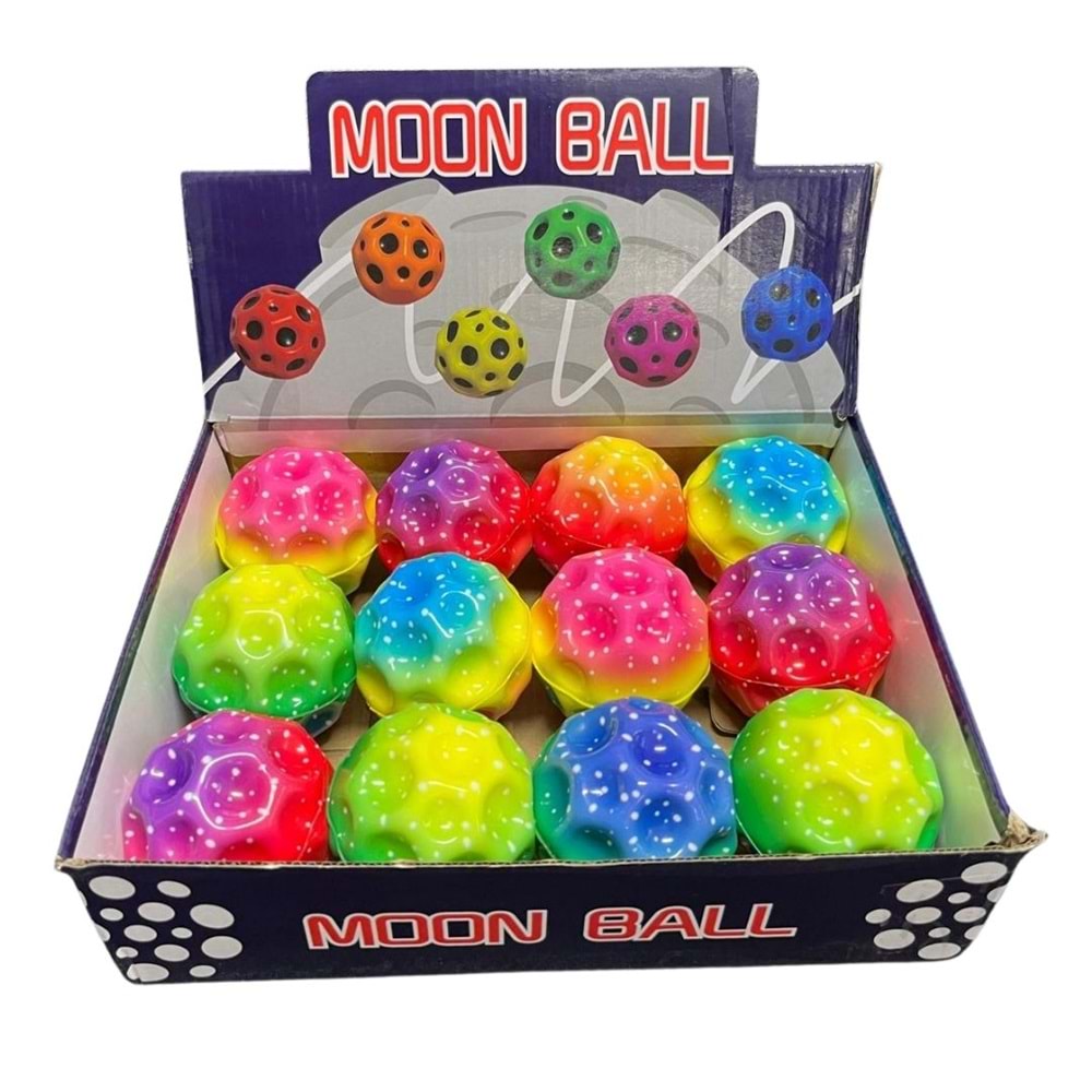12 li Sert Sünger Top (Moon Ball) Renk Geçişli