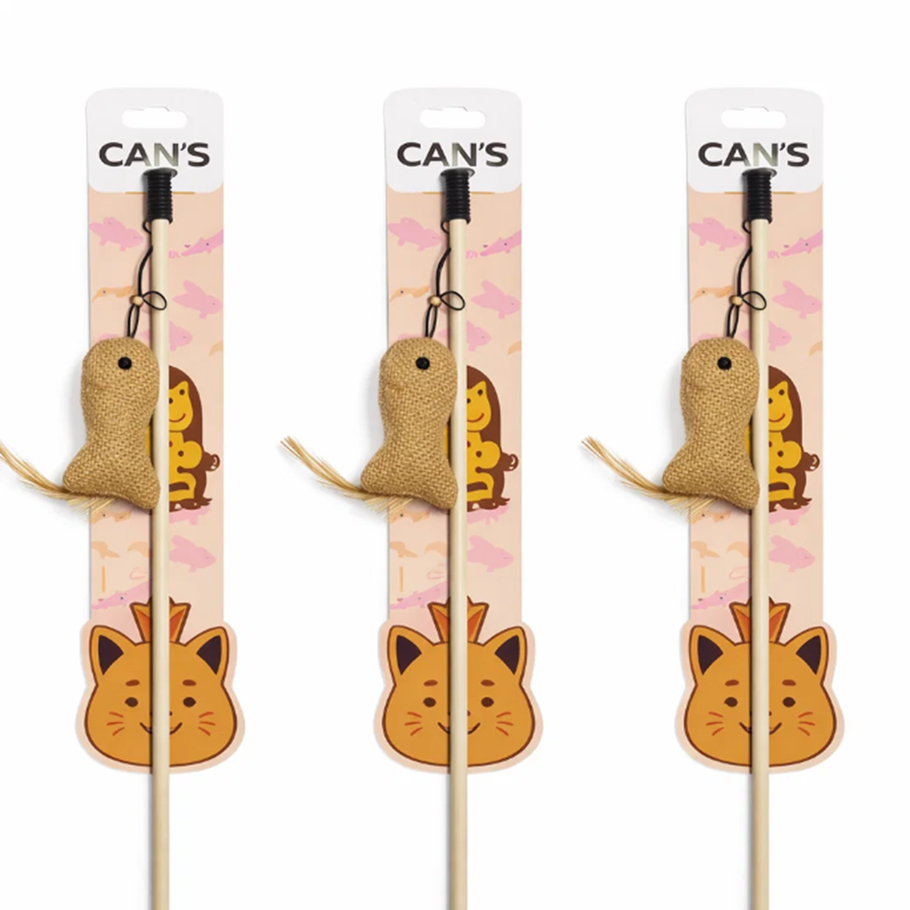 Hasır Balıklı Tüylü Kedi Oyuncak Olta