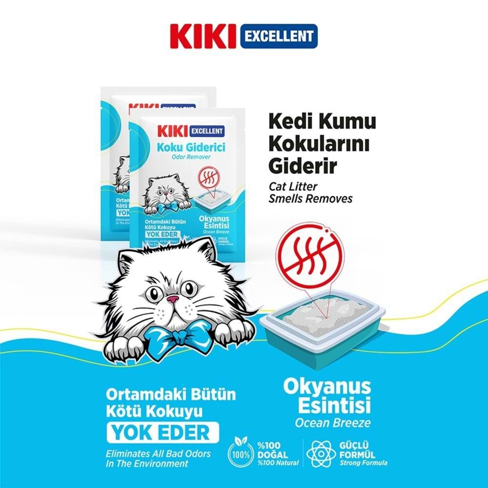 KIKI Excellent Kedi Koku Giderici Okyanus Esintisi 15 Adet - 25 gr. KC202B15