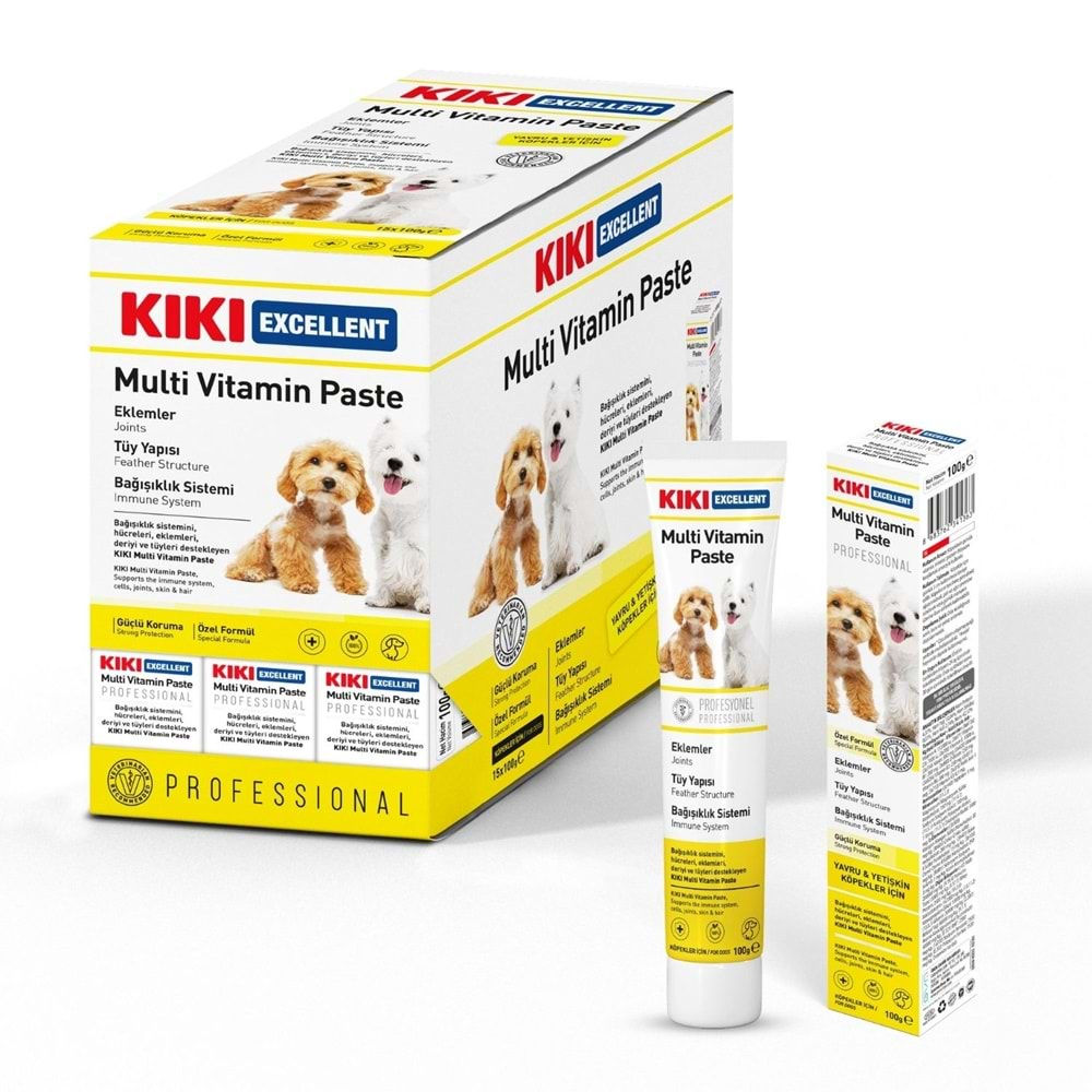 KIKI Excellent Köpek Multi Vitamin Paste Macun 100 gr. 15 Adet (Kutu) KD301B15