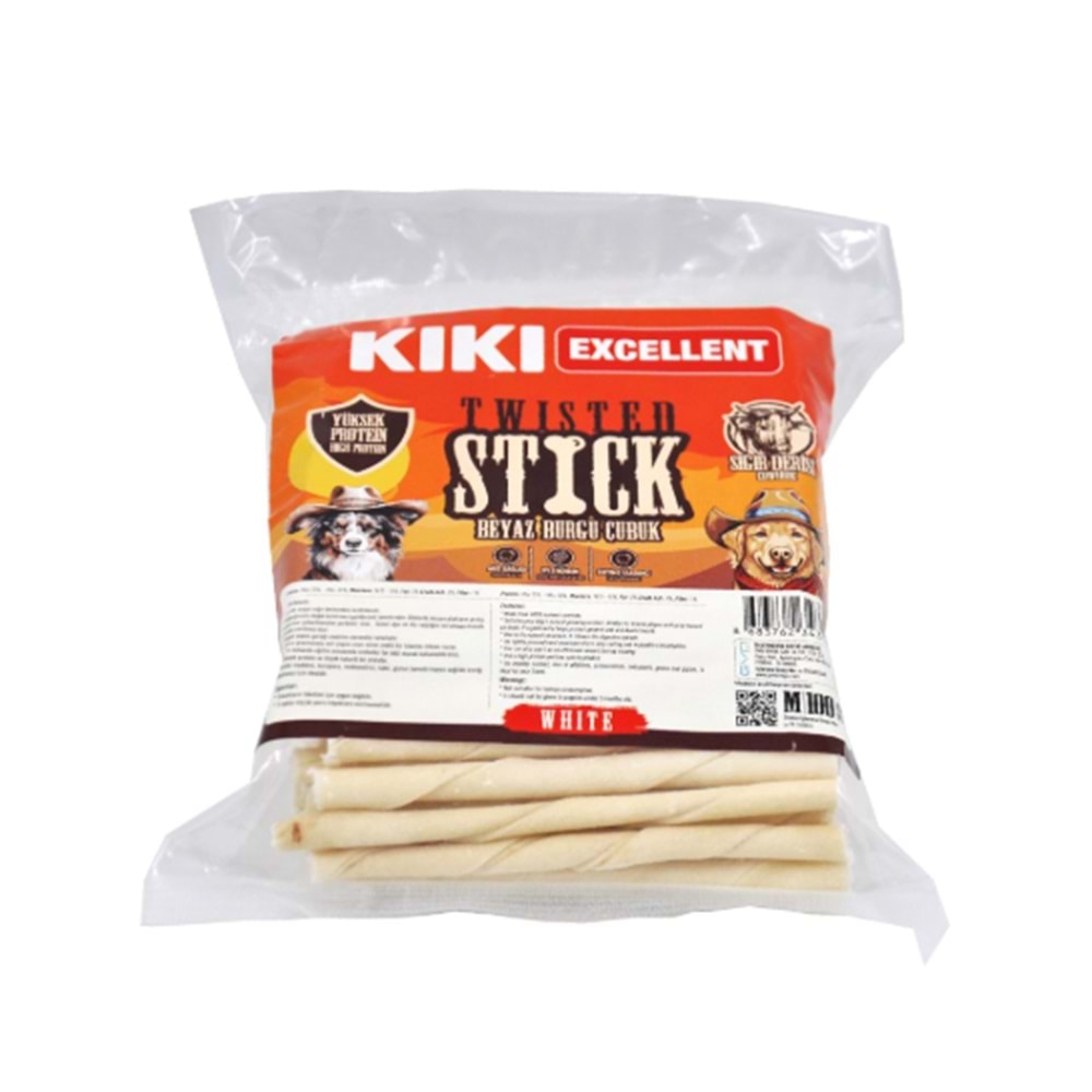 WHITE Twisted Stick (Beyaz Burgu Çubuk) S - 100 ADET