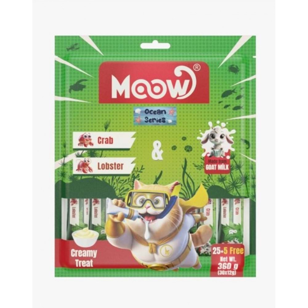 Moow Yengeçli&Istakozlu Keçi Sütlü 12gr x 30'lu Kedi Krema Ödülü