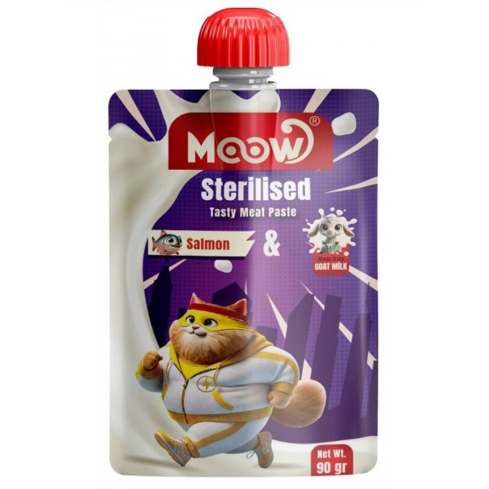 Moow Taze Somonlu&Keçi Sütlü Sterilised Kedi Et Ezmesi 90gr