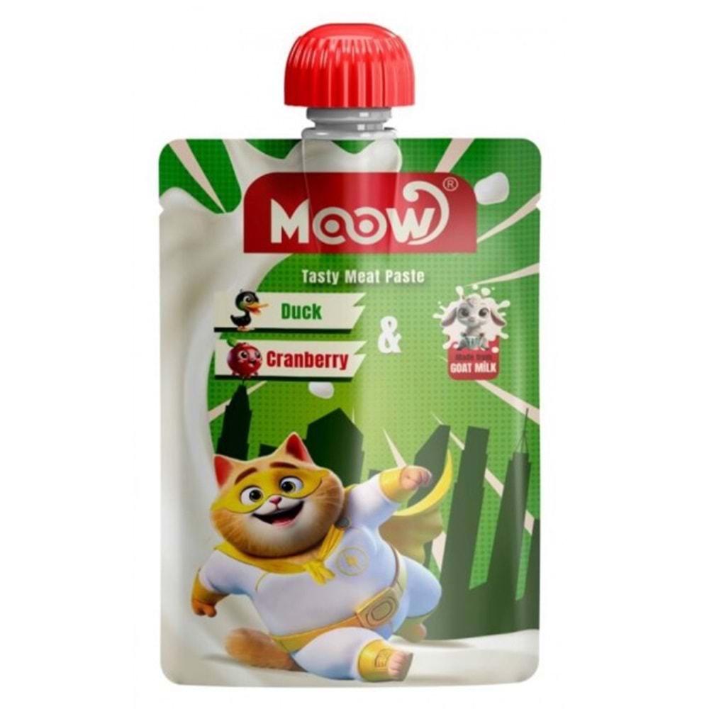 Moow Taze Ördekli&Kızılcıklı Keçi Sütlü Kedi Et Ezmesi 90gr