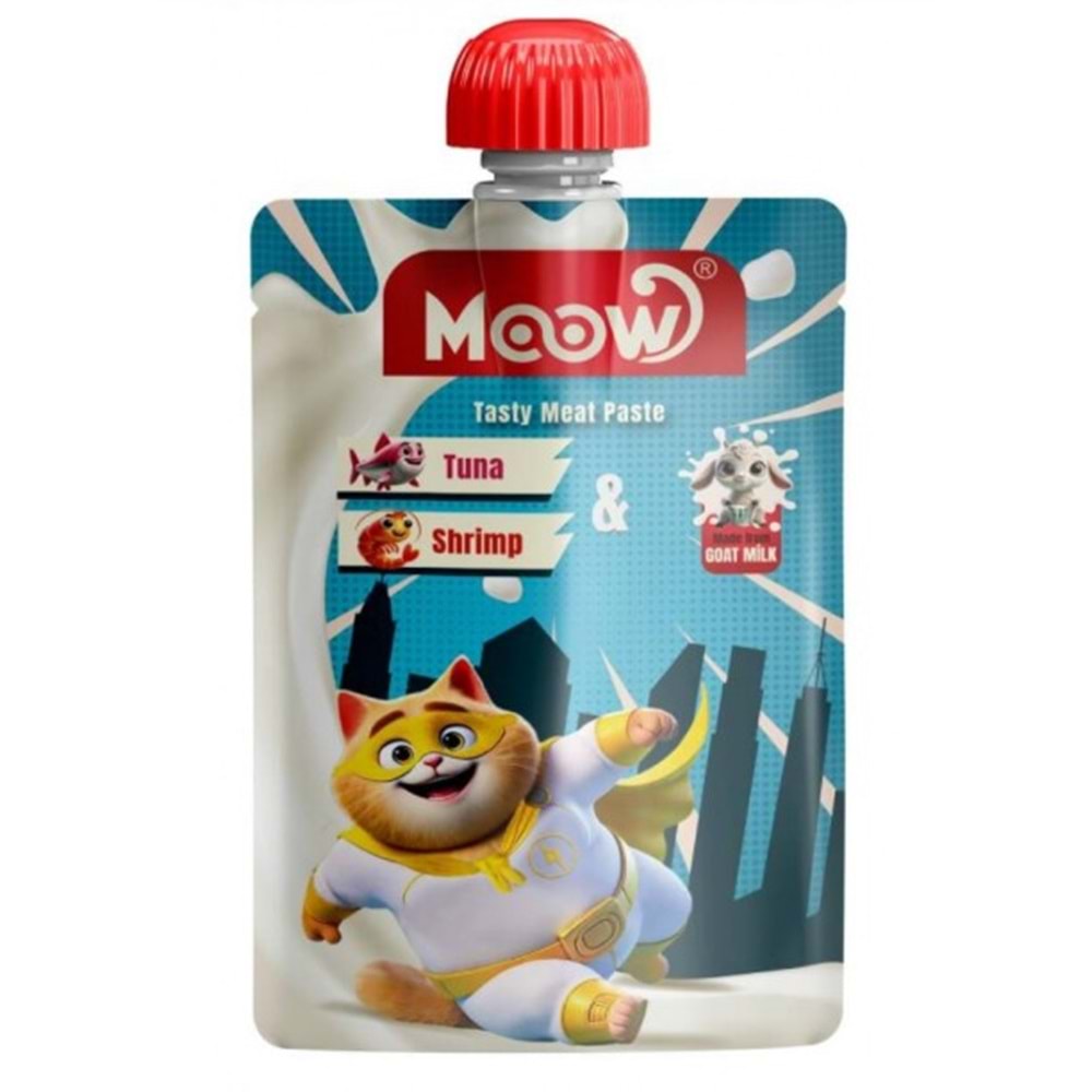 Moow Taze Ton Balıklı&Karidesli Keçi Sütlü Kedi Et Ezmesi 90gr