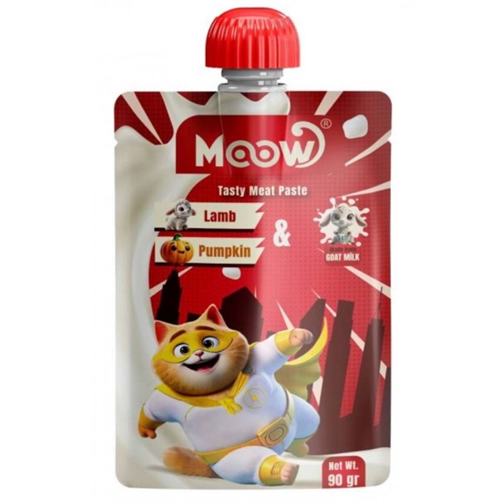 Moow Taze Kuzulu&Balkabaklı Keçi Sütlü Kedi Et Ezmesi 90gr