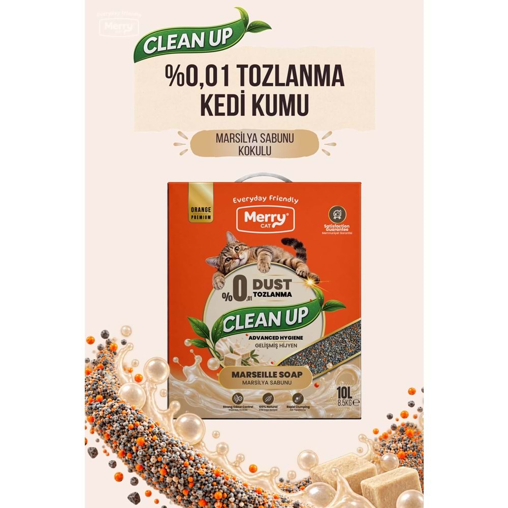 Merry Cat CleanUp Marsilya Sabunlu Kedi Kumu 10L