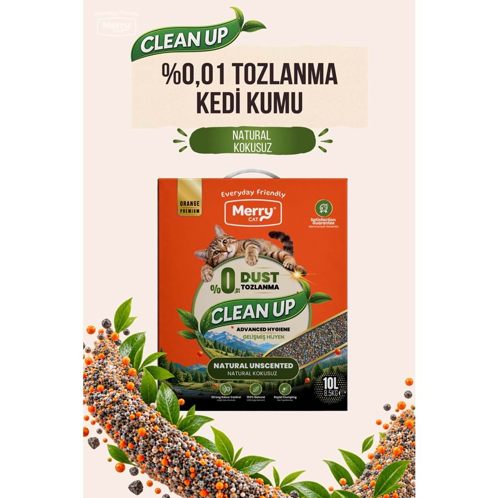 Merry Cat CleanUp Natural Kedi Kumu 10L