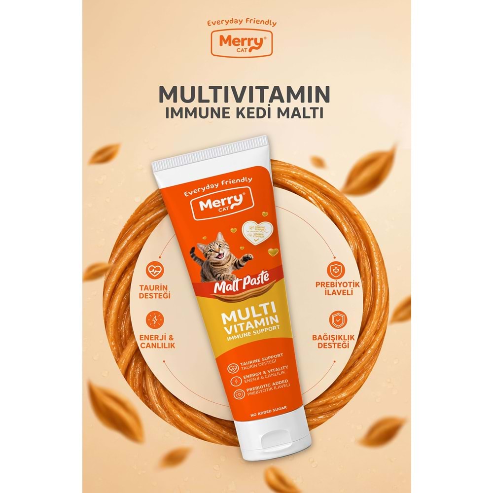 Merry Cat Malt Paste 100 ML Multivitamin Kedi Macunu 6 LI