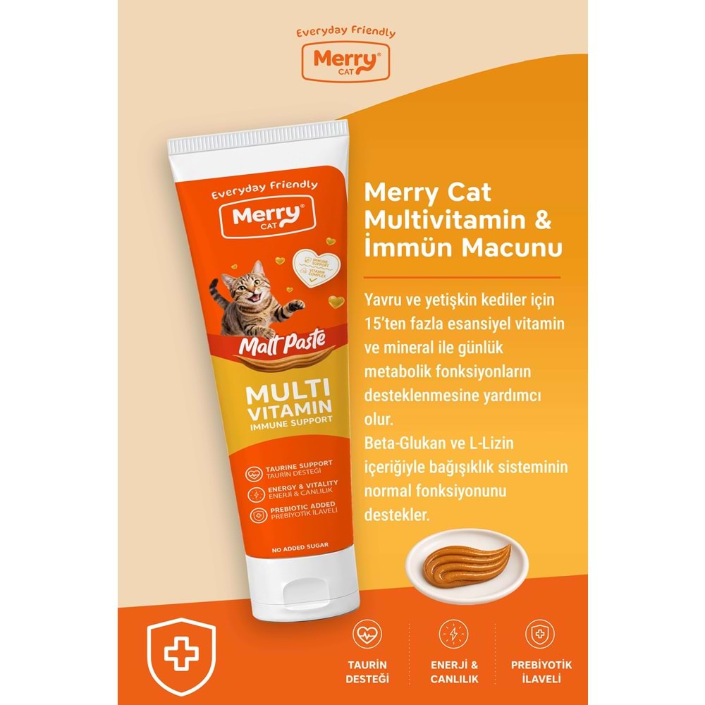 Merry Cat Malt Paste 100 ML Multivitamin Kedi Macunu 6 LI