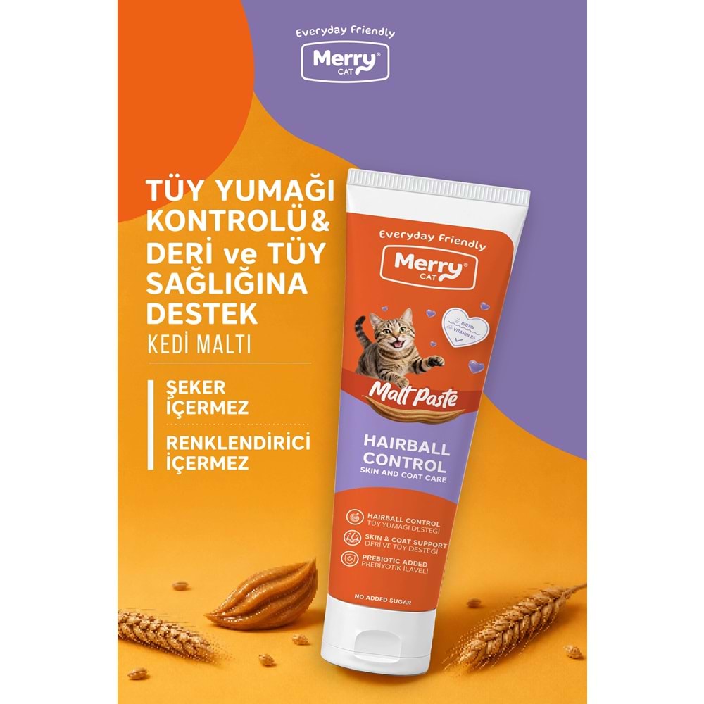 Merry Cat Malt Paste 100 ML Tüy Yumağı Önleyici Ve Deri Tüy Sağlığı 6 LI