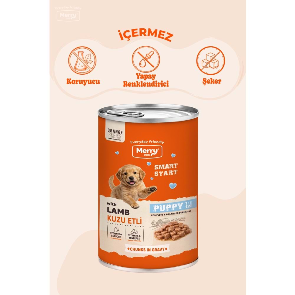 Merry Kuzu Etli Yavru Köpek Konserve 400 Gr X 12 Adet