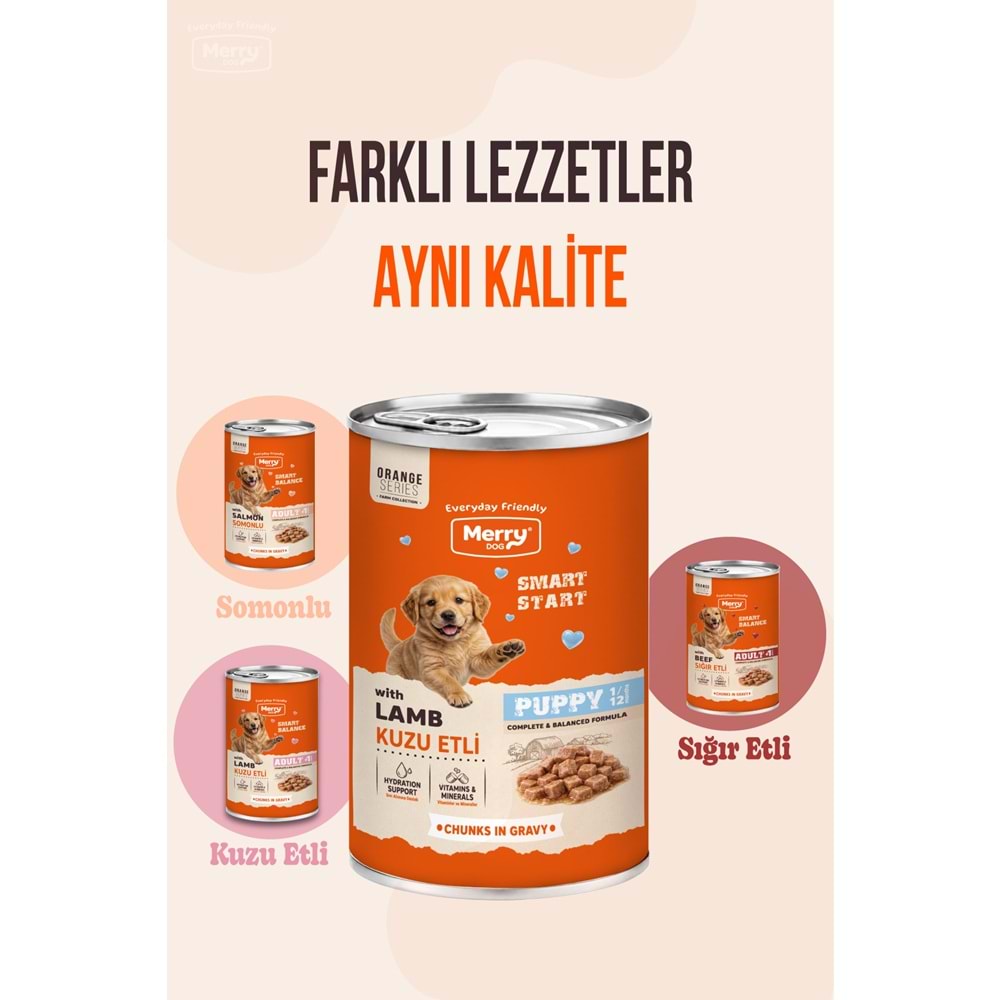 Merry Kuzu Etli Yavru Köpek Konserve 400 Gr X 12 Adet