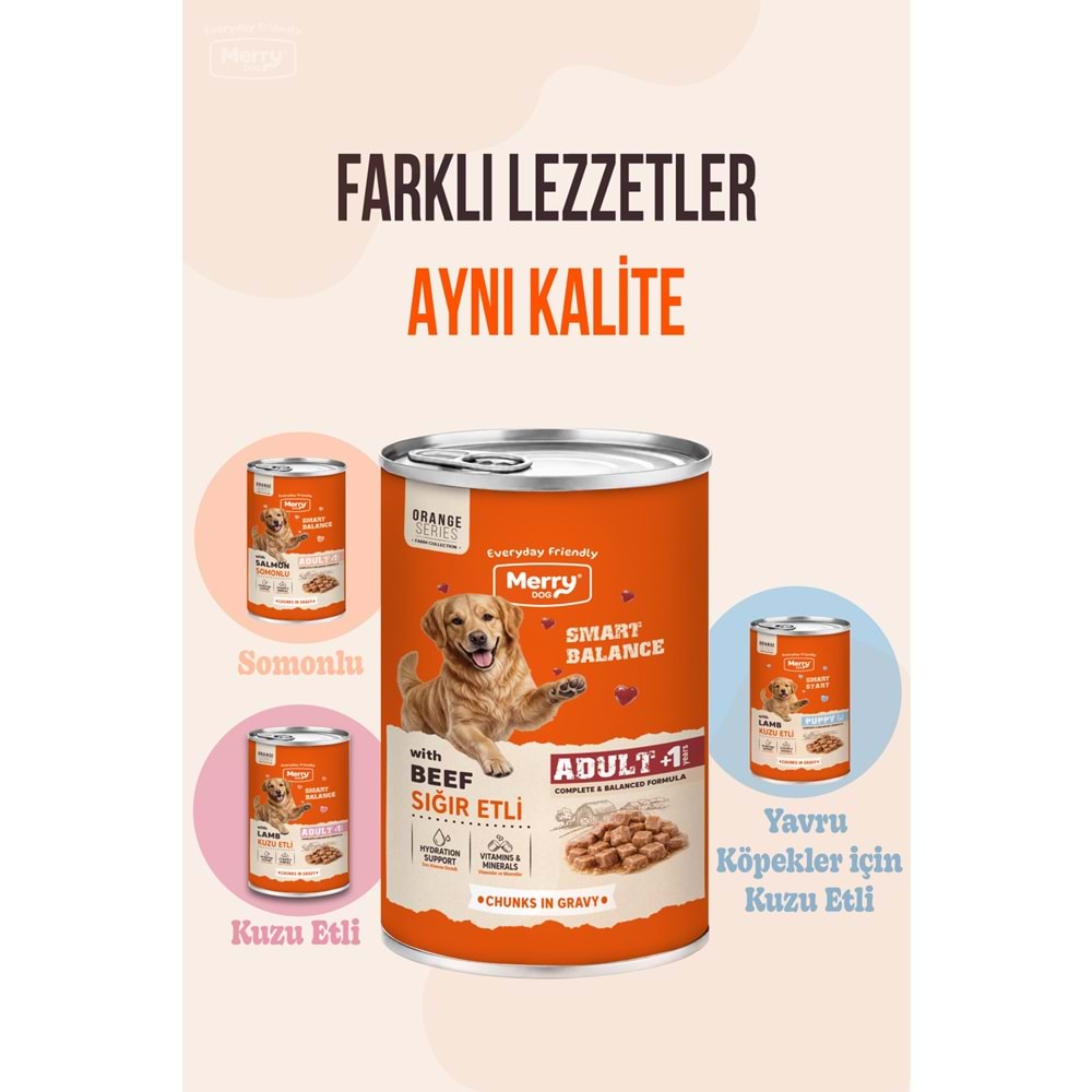 Merry Sığır Etli Yetişkin Köpek Konserve 400 Gr X 12 Adet