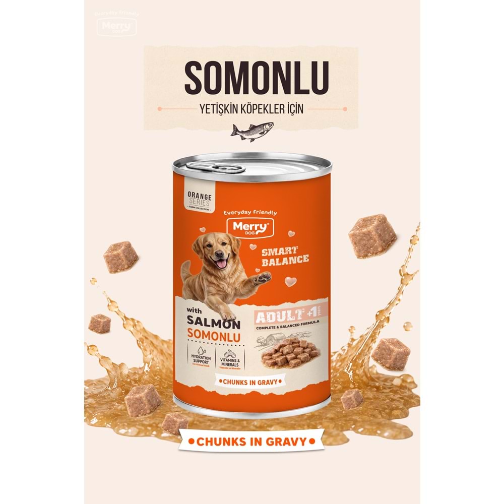 Merry Somonlu Yetişkin Köpek Konserve 400 Gr X 12 Adet