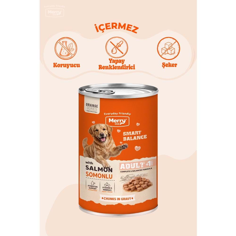 Merry Somonlu Yetişkin Köpek Konserve 400 Gr X 12 Adet