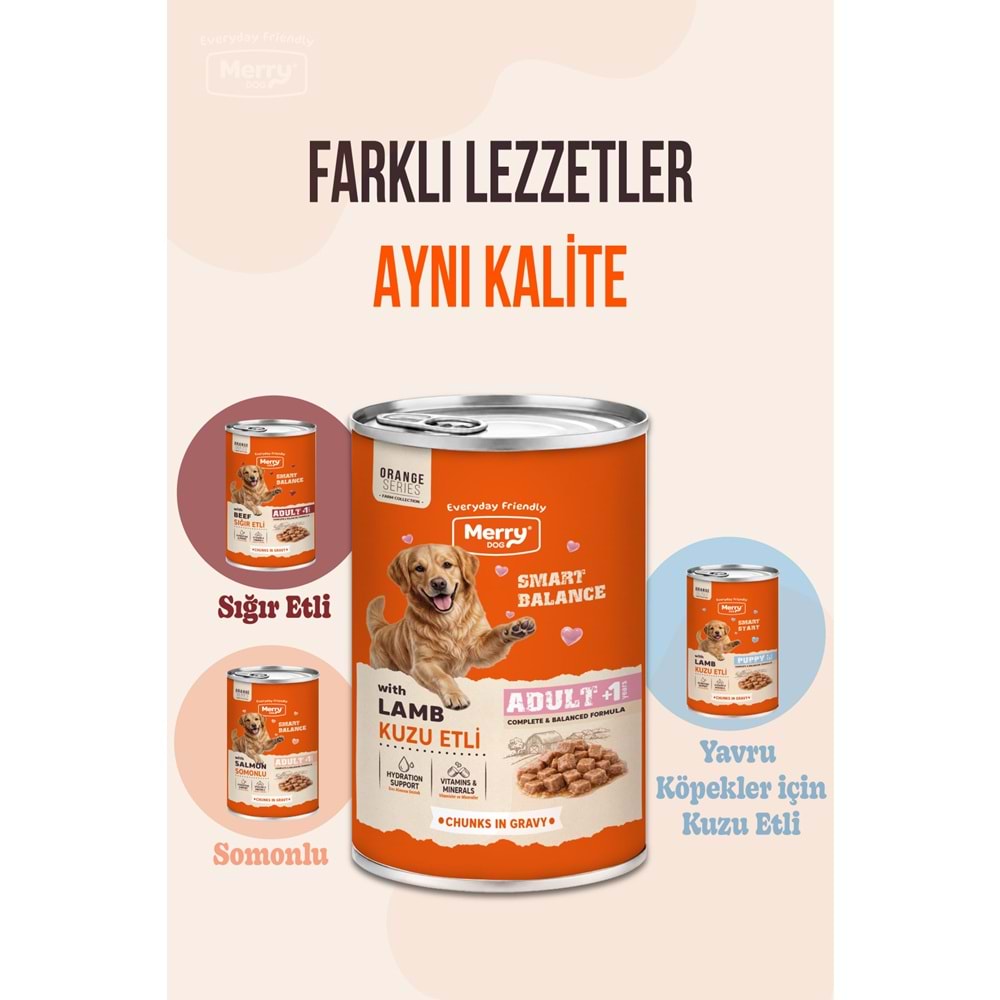 Merry Kuzu Etli Yetişkin Köpek Konserve 400 Gr X 12 Adet