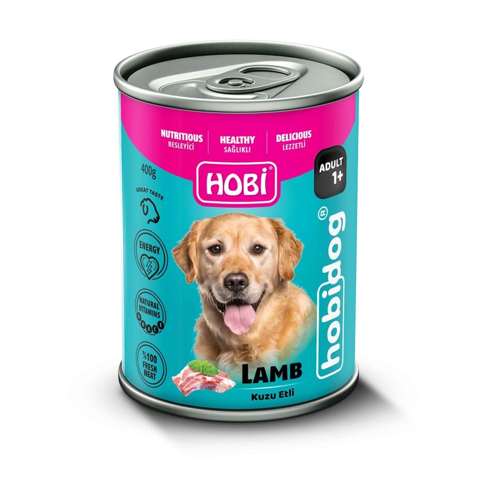 Hobi Dog Kuzu Etli Yetişkin Köpek Konservesi 400 Gr X 12 Adet