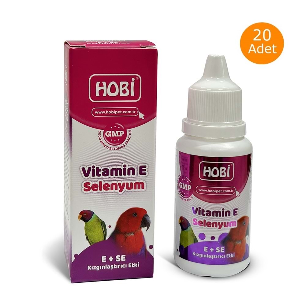 Hobi Kuşlar İçin Vitamin E Kızıştırıcı Takviye 30ml x 20 Adet