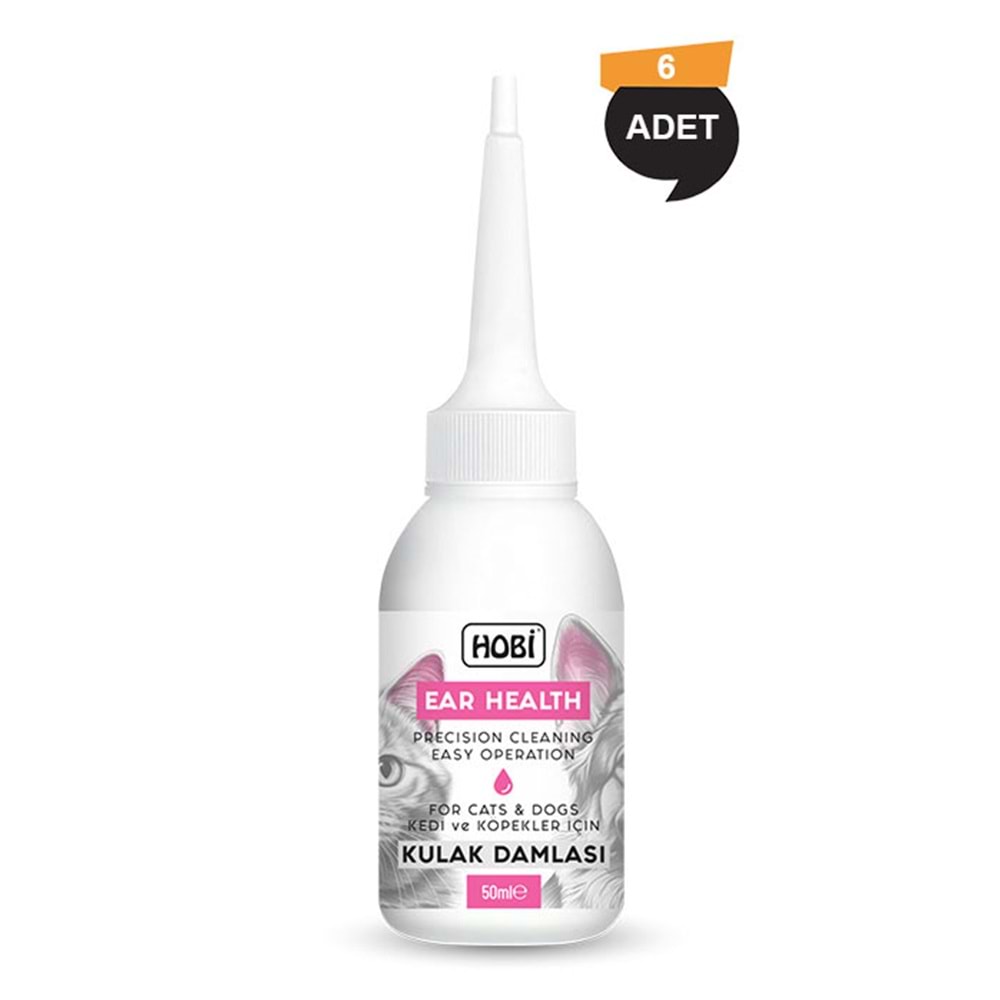 Hobi Ear Health Kedi ve Köpekler İçin Kulak Damlası 50ml x 6 Adet