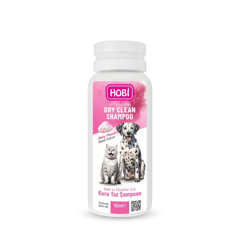 Hobi Bebek Pudrası Kokulu Kedi ve Köpekler İçin Kuru Toz Şampuan 150ml