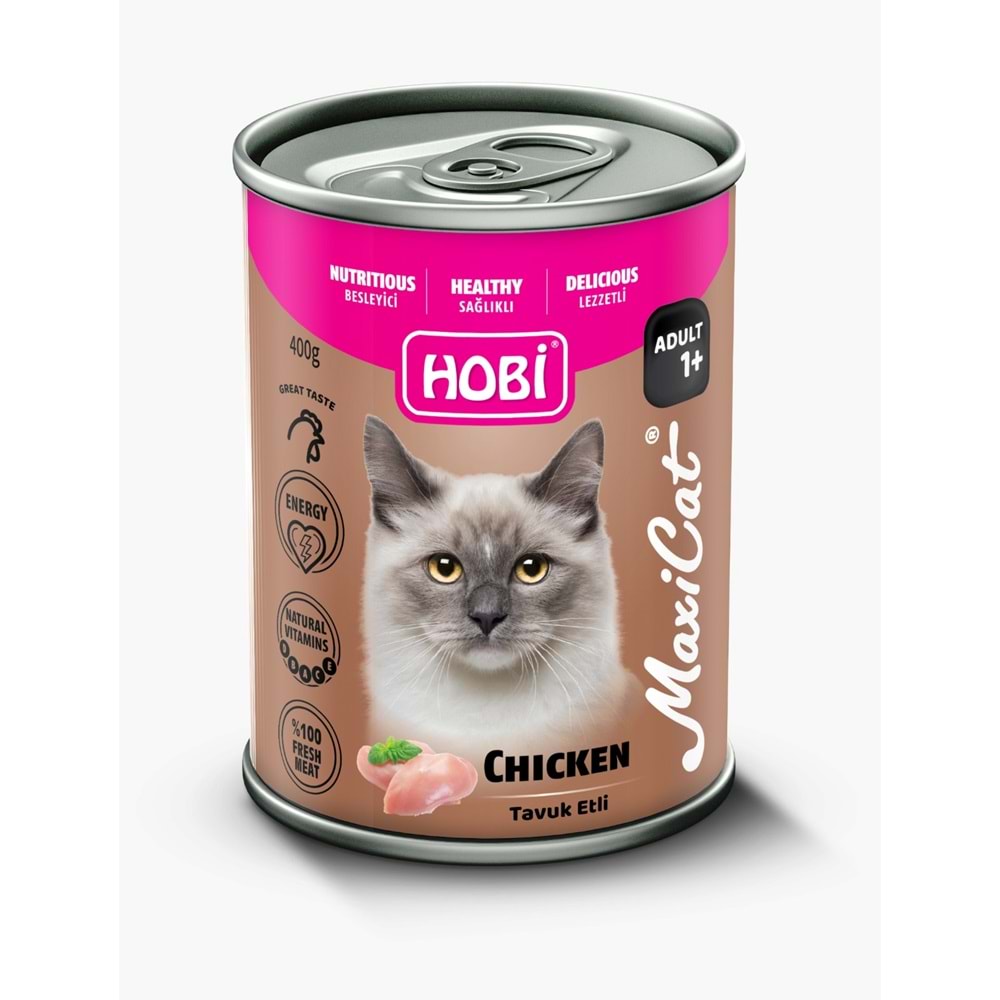 Hobi Maxicat Tavuklu Yetişkin Kedi Konserve 400 gr x 12 Adet