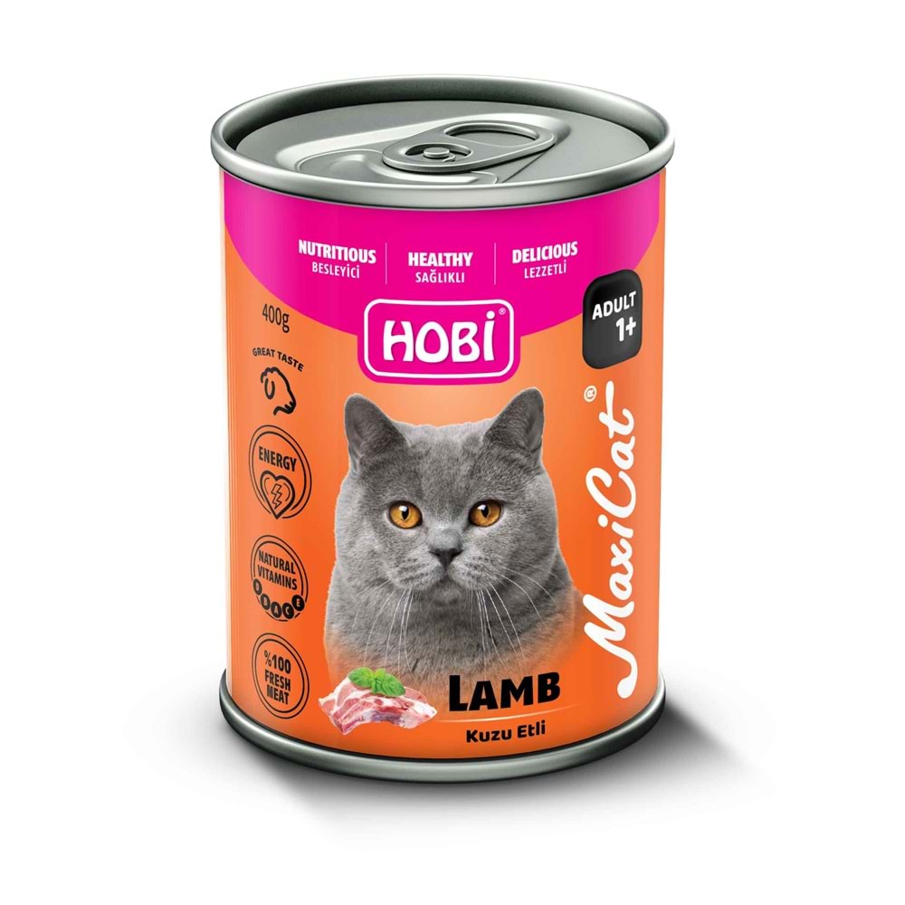 Hobi Maxicat Kuzu Etli Kedi Konserve 400 Gr X 12 Adet