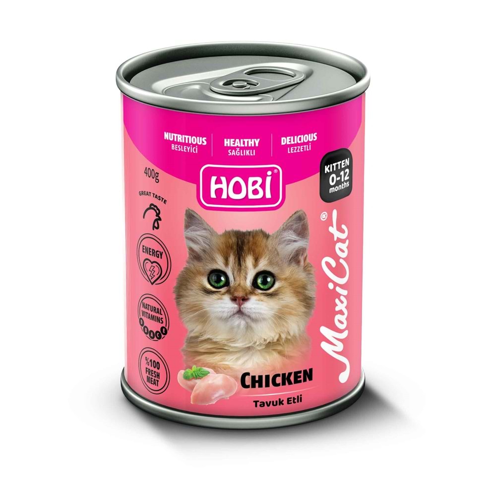 Hobi Maxicat Tavuklu Yavru Kedi Konservesi 400 Gr X 12 Adet