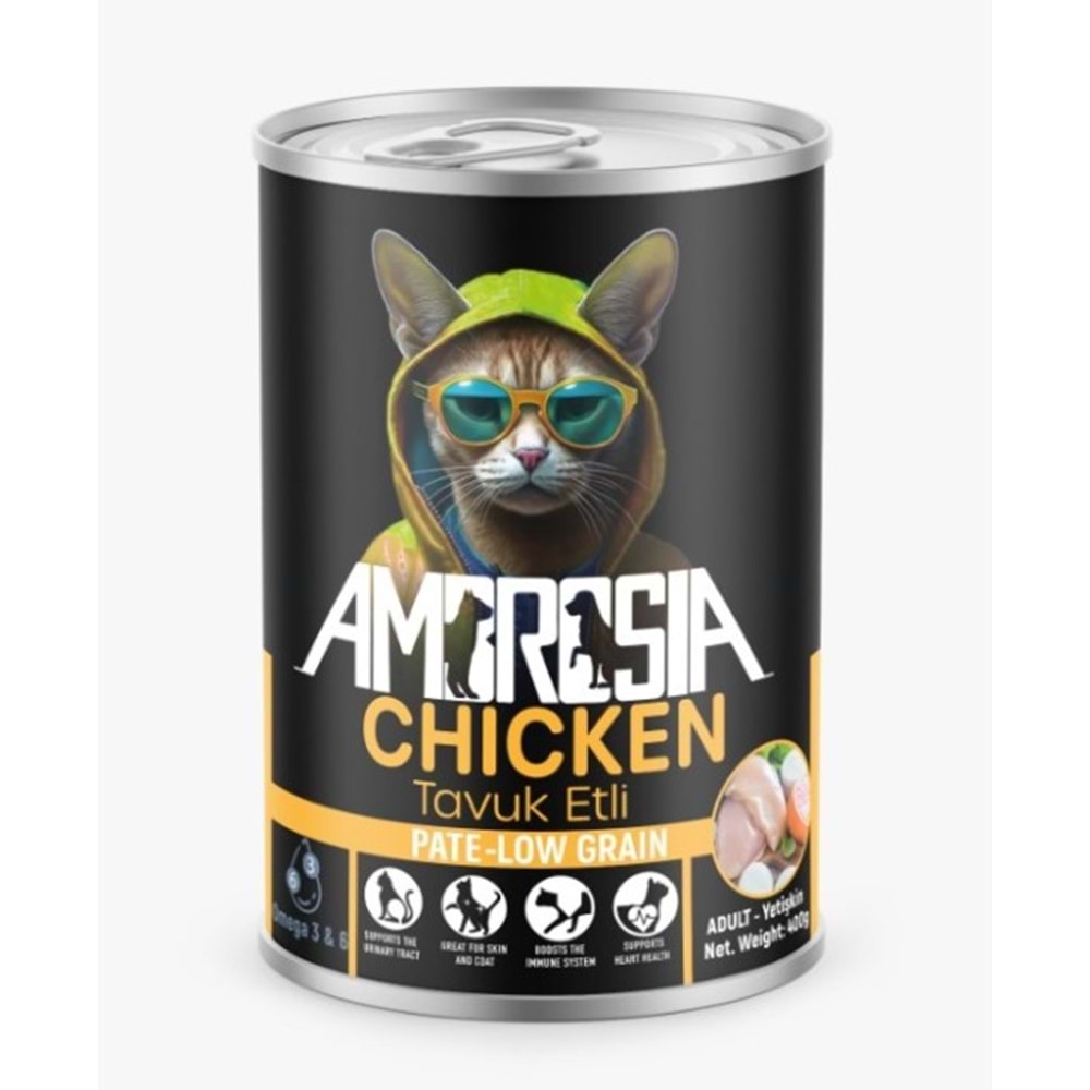 Ambrosia Pate Tavuklu Yetişkin Kedi Konserve 400 Gr X 12 Adet
