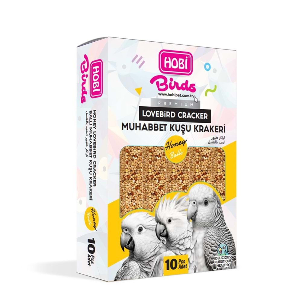 Hobi Ballı Muhabbet Kuşu Krakeri 10 Lu