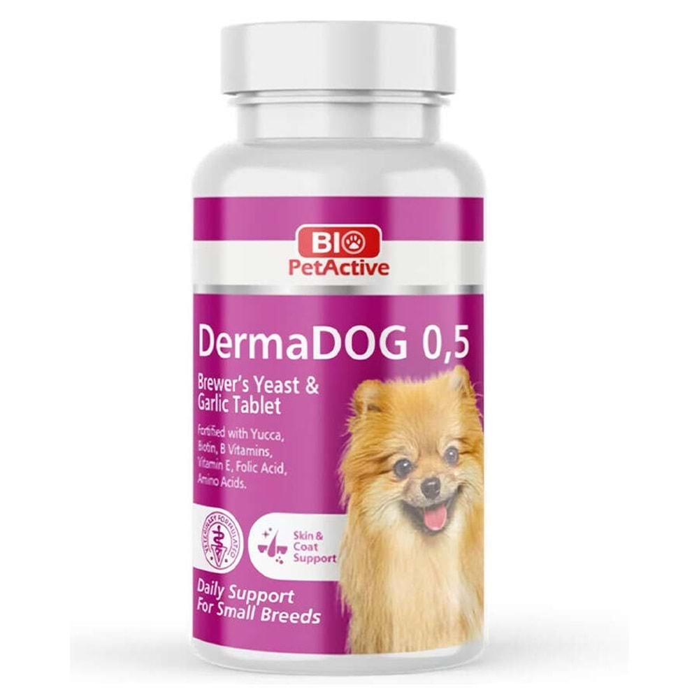 Bio Pet Active Dermadog 0.5 Tüy Dökülme Önleyici Küçük Irk Köpek Tableti 30 Gr (60 Adet)