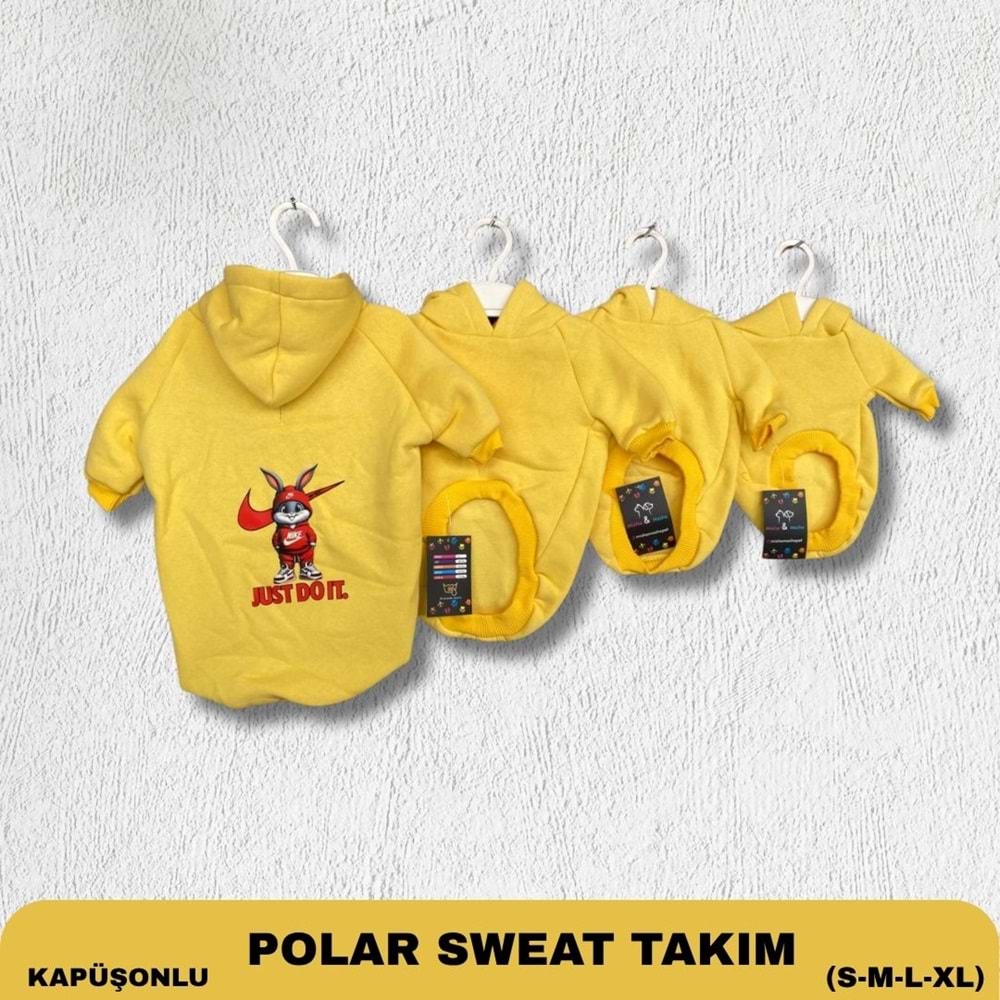Sarı Çizgi Karakter Baskılı Kedi/Köpek Kıyafeti (Kapüşonlu) S-M-L-XL