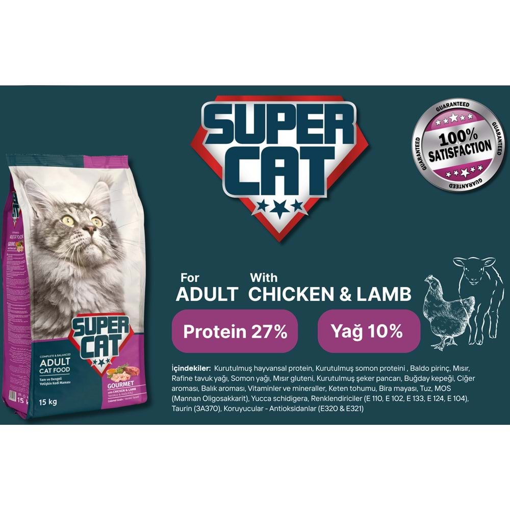 Super Cat Gurme Yetişkin Kedi Maması 15 Kg