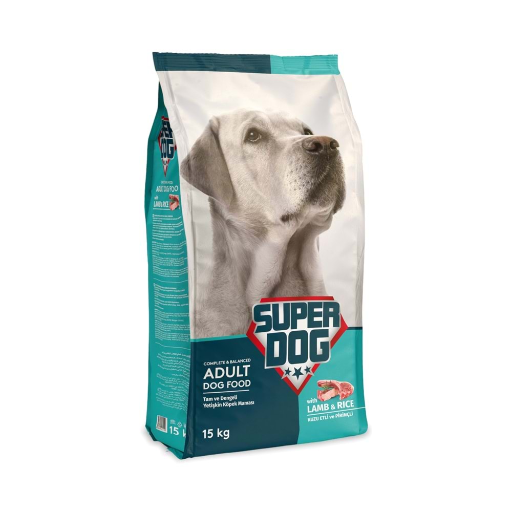 Super Dog Kuzu Etli & Pirinçli Yetişkin Köpek Maması 15 Kg