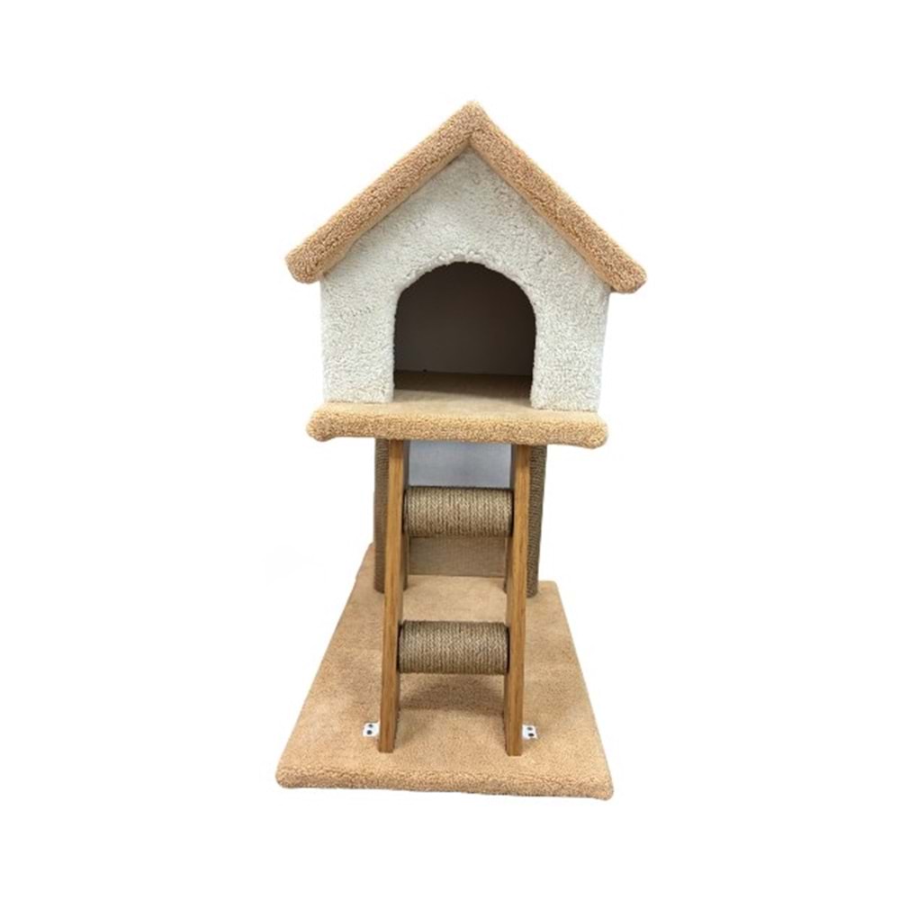 Merdivenli Büyük Peluş Kedi Evi