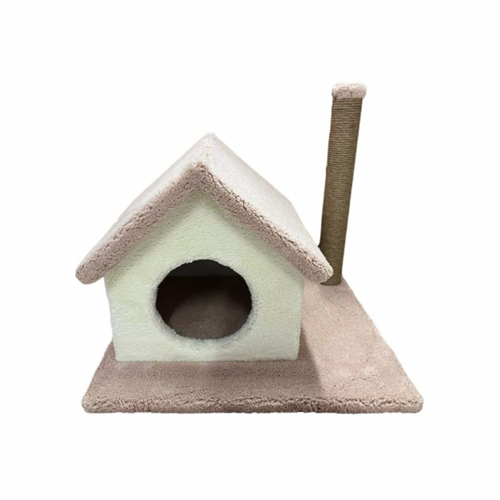 Tırmalamalı Peluş Kedi Evi