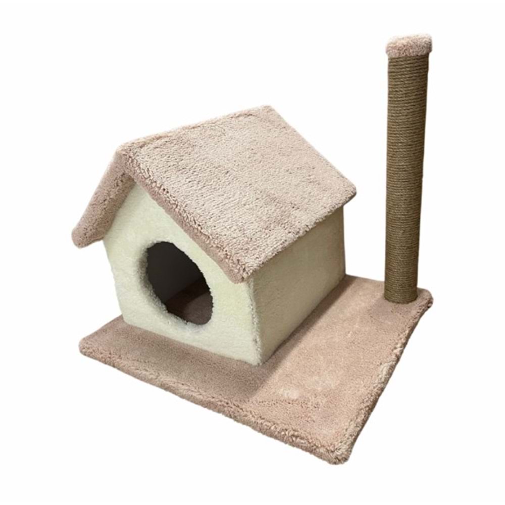 Tırmalamalı Peluş Kedi Evi