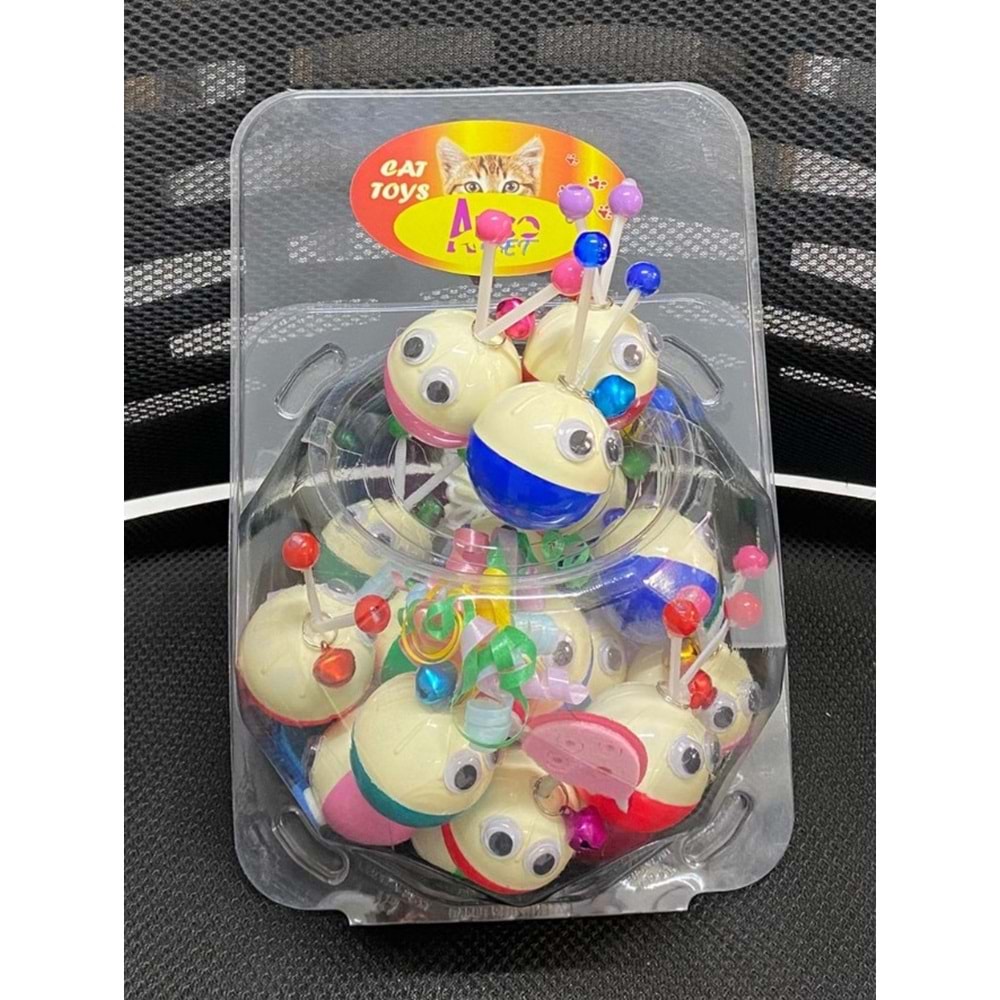 Süslü Hacıyatmaz Kedi Oyun Topu 24 lü