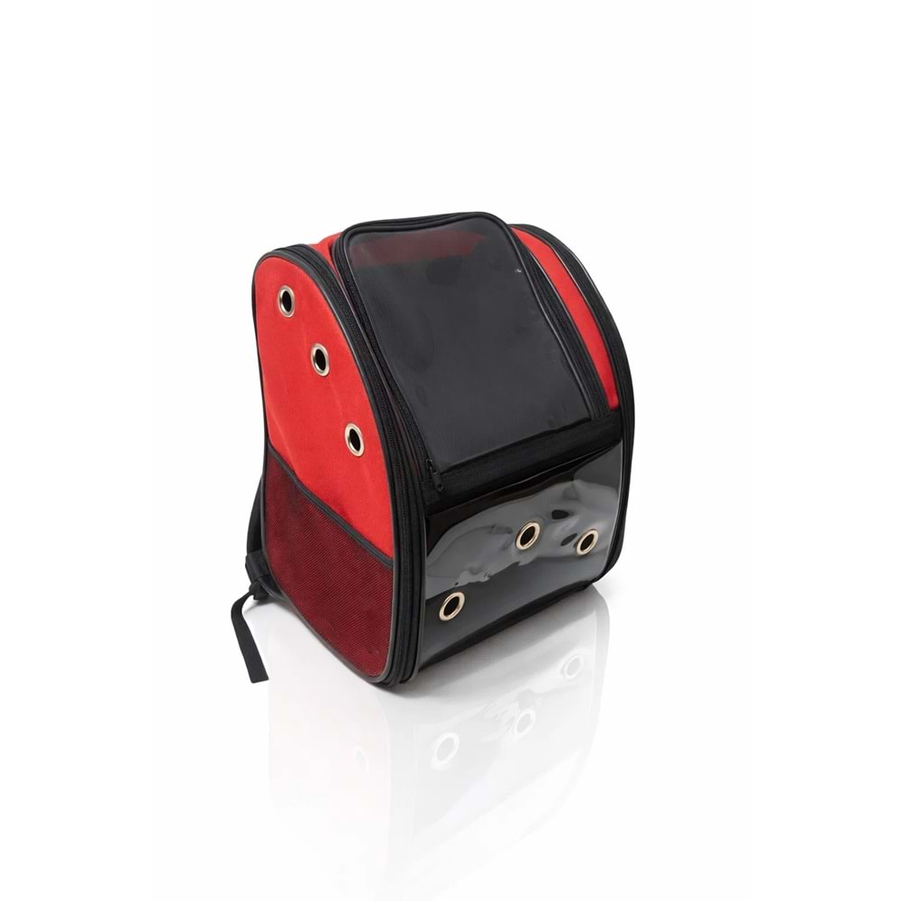 Astronot Şeffaf Kare Taşıma Sırt Çantası (Kırmızı)