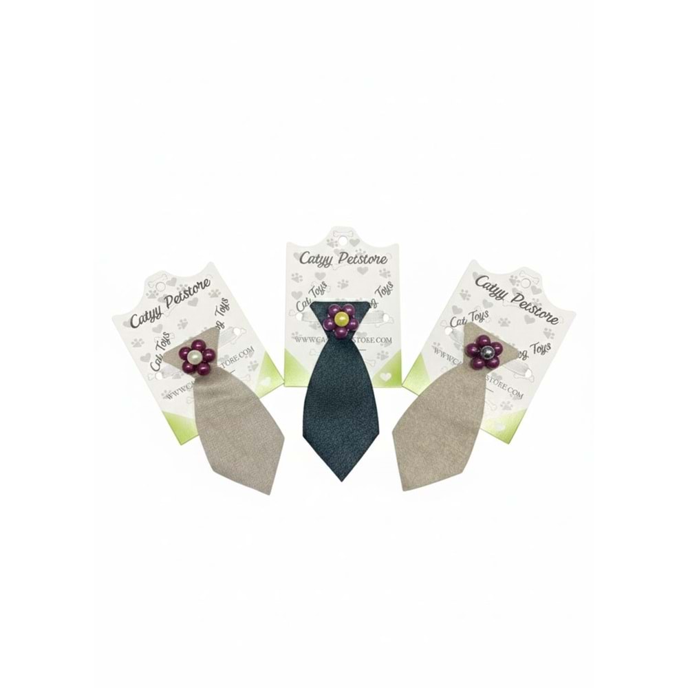 Boncuklu ve Kravatlı Kedi-Köpek Tasması